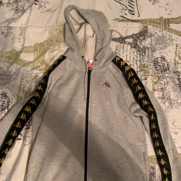 Grey Kappa Zip Up Hoodie - Picture 2 of 4
